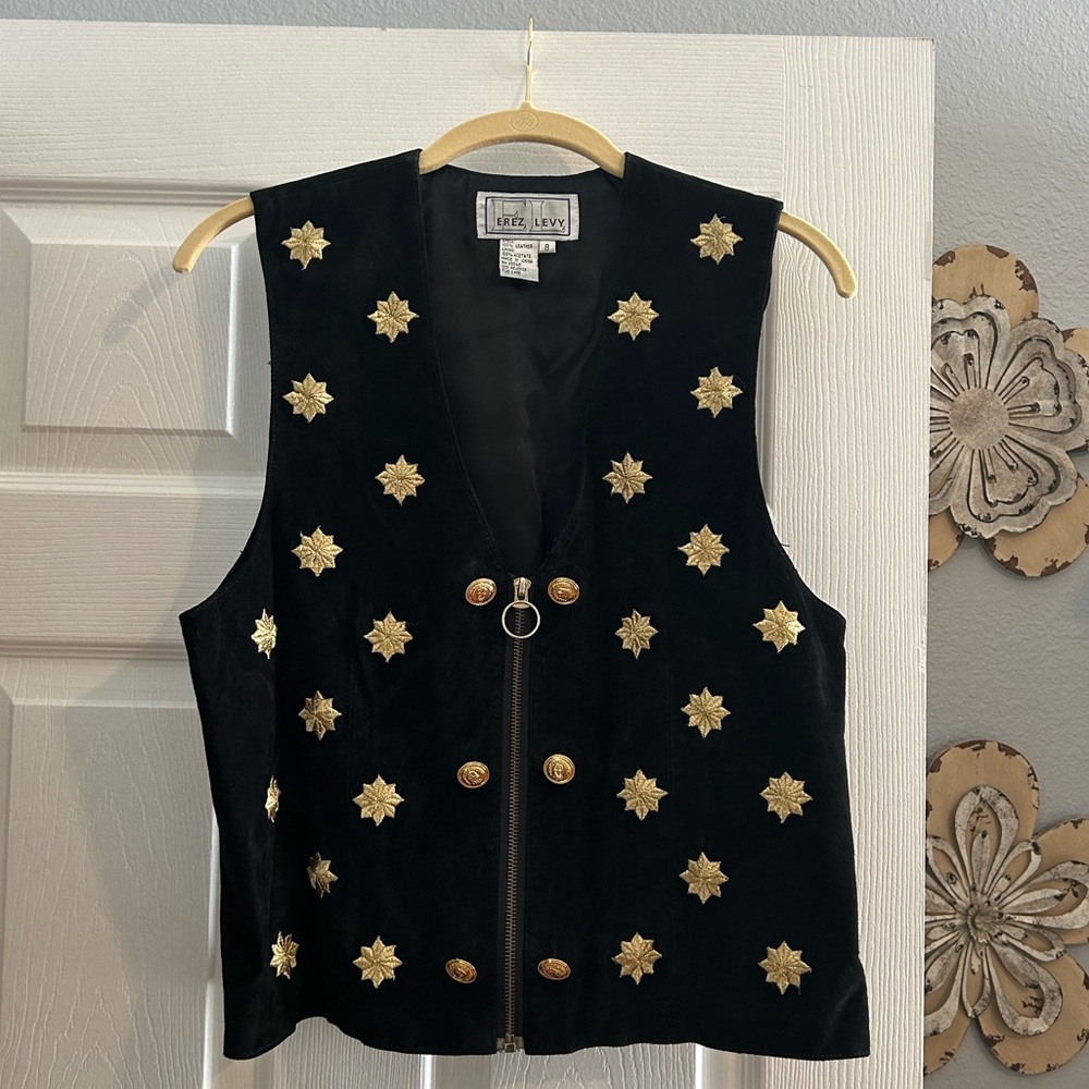 Black and Gold Star Embellished Vest